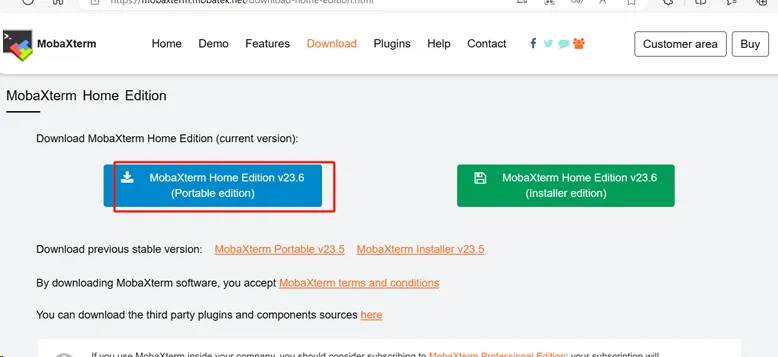 MobaXterm download page